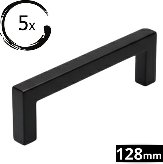 Handgreep / Keukengreep Zwart 128 mm