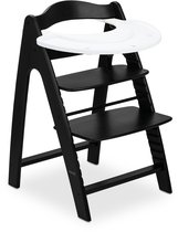 hauck kinderstoel set Arketa N Play - houten kinderstoel met speelblad - FSC®-gecertificeerd beukenhout - Blackwashed