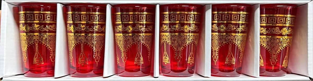 Marokkaanse Theeglazen -rood - 120ml