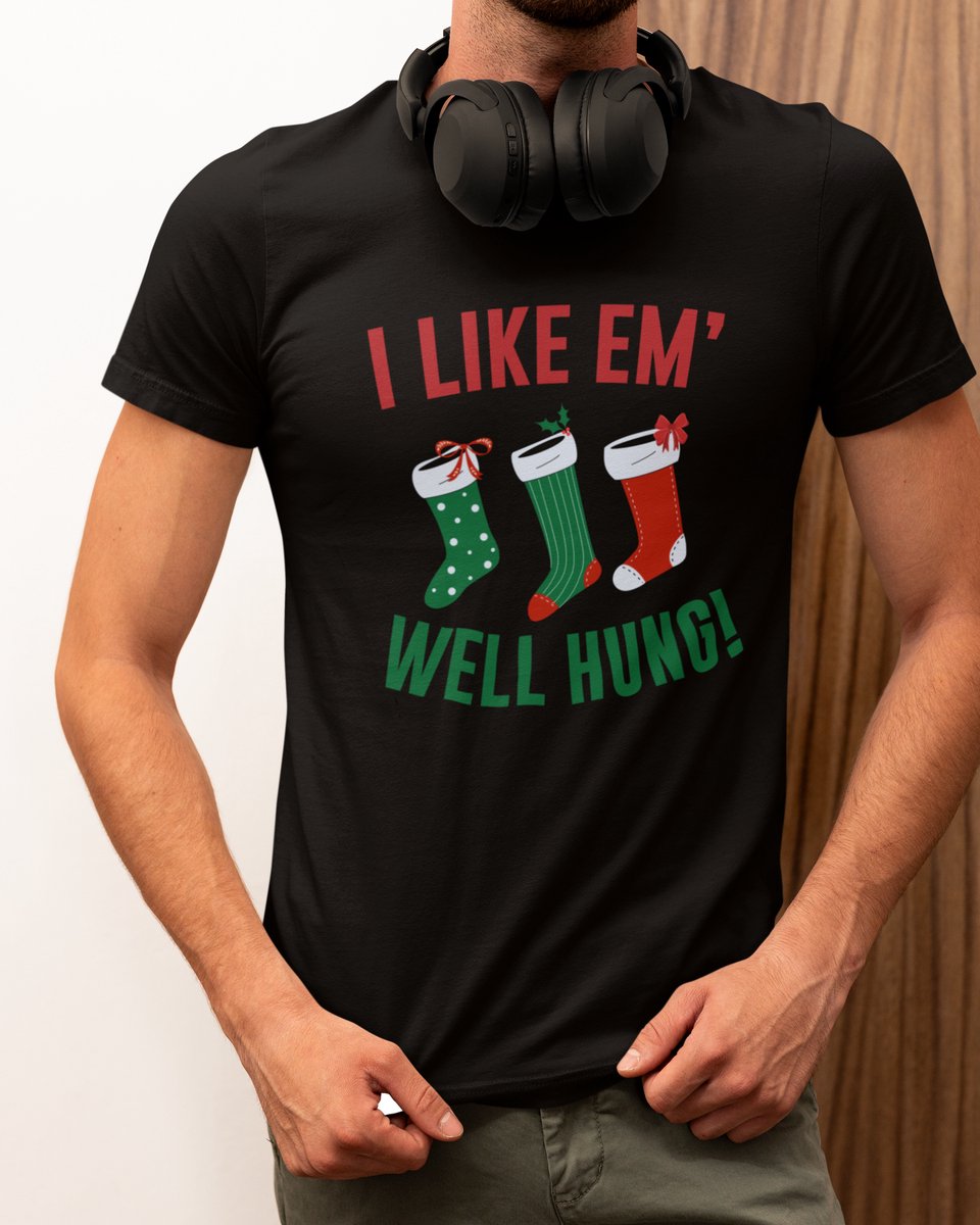 Well Hung Kerst - Kerst T-shirt Zwart - Grappig T-shirt - Maat XL - Kerst Cadeau Mannen - Limited Edition