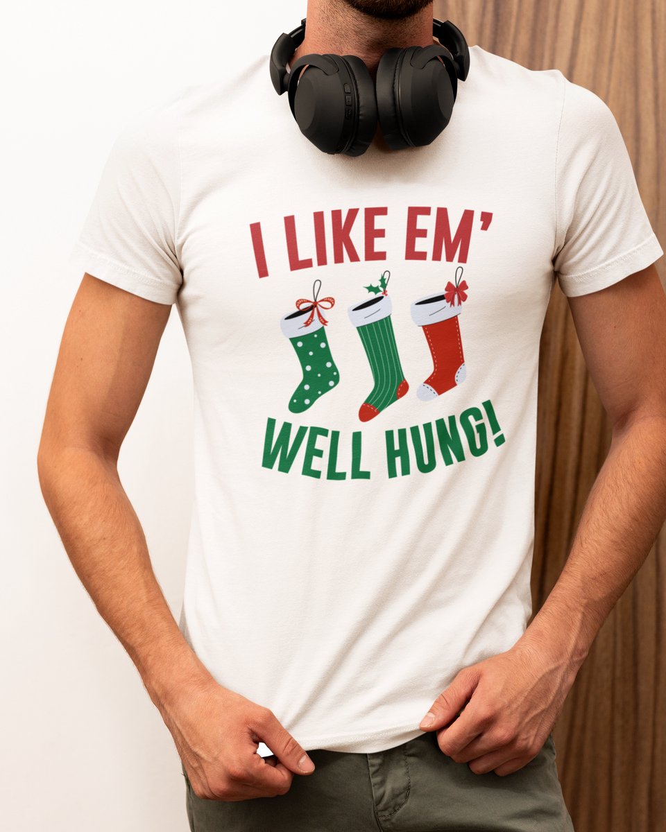 Well Hung Kerst - Kerst T-shirt Wit - Grappig T-shirt - Maat L - Kerst Cadeau Mannen - Limited Edition