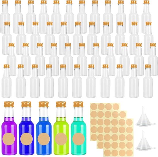 gouveo Set van 24 glazen flessen 200 ml Symphony met kurken (HGK
