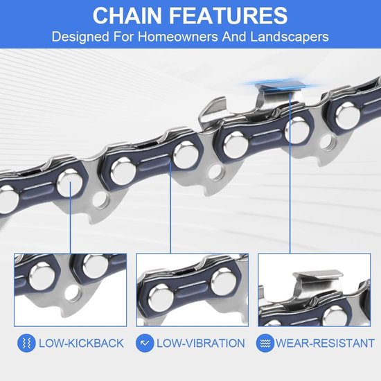 3 Pack Saw Chain 36cm 3/8"LP 50 TG 1.3mm Low Recoil Chain - Geschikt voor Stihl MS180 MS194T MS211 MS230 MSE190C - Perfect voor Boswerk en Houtbewerking — afbeelding 2