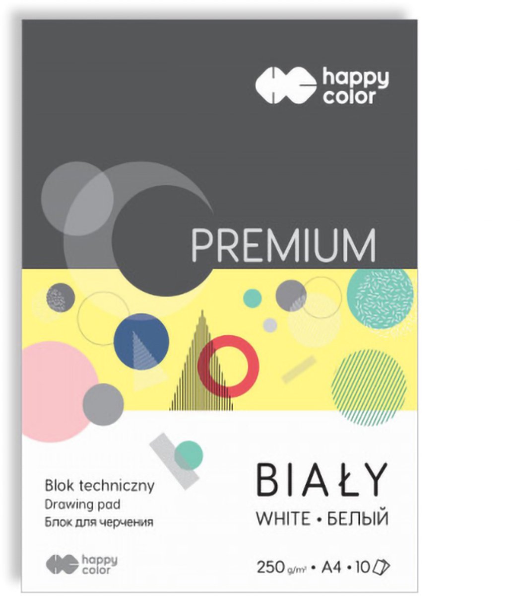 Happy Color – Technisch blok Premium – A4/10 vel – Wit – 250 g/m²