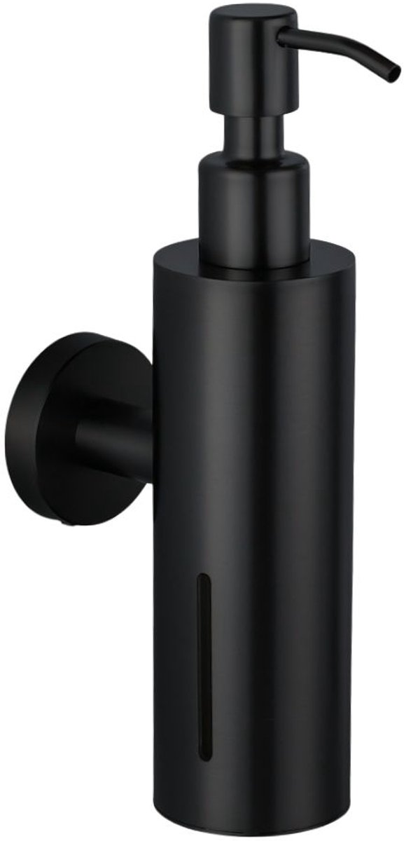 Zeepdispenser Zwart - 250ml - Zeeppompje - Zeeppomp - Wandmontage - Hangend - RVS