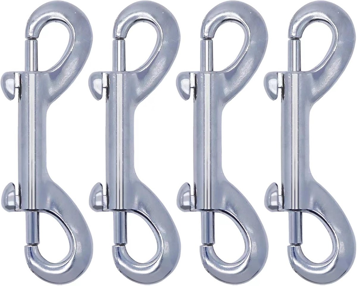 Double Ended Bolt Snaps - Hook Trigger Clips - Chain Metal Clips - Sleutelhanger 3.5 Inch - 4pcs