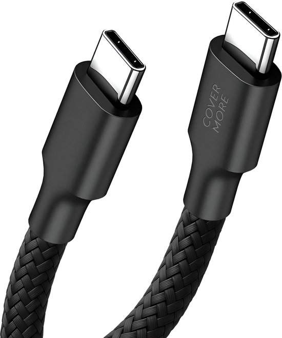 USB C naar USB C kabel 1m nylon gevlochten snellader Power Delivery voor Samsung iPhone tablet laptop zwart