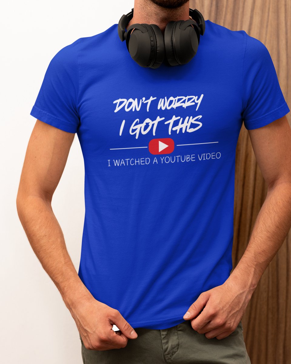 Youtube - T-shirt Blauw - Grappig T-shirt - Maat XL - Cadeau Mannen - Limited Edition