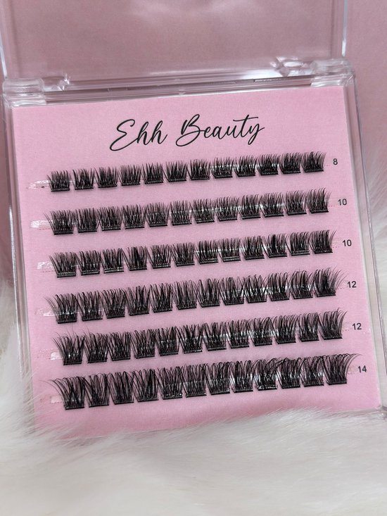 Faux cils à coller - EHH Beauty - 72 faux cils - Cils auto-adhésifs - Wimpers - Touffes