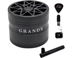 Grand X - Grinder - Wietking - 4 Lagen - Metaal - Zwart - Volledige Grind Set - Kruidenmaler - Crusher