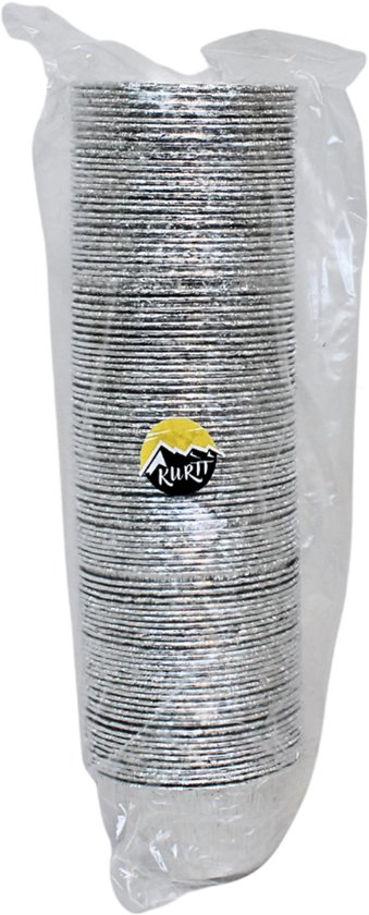 KURTT - 100 Aluminium Cupcake vorm, 120ml 85x39mm - Muffin - Bakvorm - Taart - Gebak - Koekjes - Cake - Chocolade - Herbruikbaar - BPA vrij - Rond