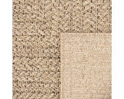 Buitentapijt met Jute Look – Rechthoekig met Vierkant Patroon Bruin – Natuurlijke Look – Weer- & UV-bestendig-80 x 250 cm