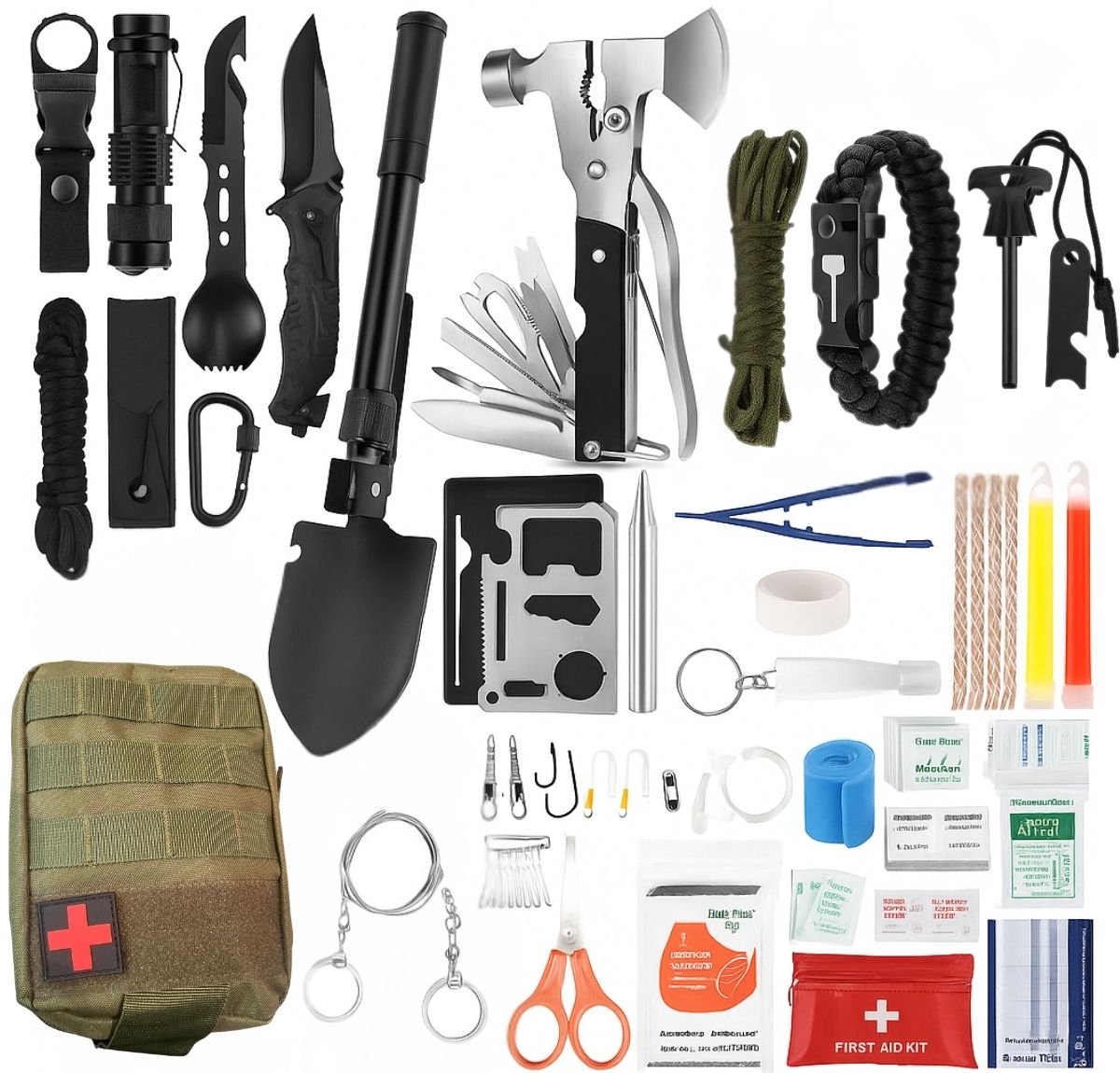 Velours Max® - Noodpakket - 76 Delig - Noodpakket Voor Thuis - Noodrantsoen - Noodpakket Voor Thuis 72 uur - Outdoor Kit - Survival - Survival Kit - Survival Mes - Overlevingspakket - Camping - EHBO - EHBO Kit - Outdoor - Oorlog - Bos