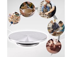 Pottery Wheel - 25cm Aluminum Turntable - Craft Clay Turntable - DIY Clay Tools - Double Sided Cake Pottery Turntable - Sculpting - Model Making - Figure Painting - Cake Decoration