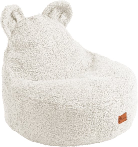 Foto: Namini kinderzitzak cosybear zitzak voor kinderen beanbag stoel gevuld afneembare uitwasbare hoes handgreep handgemaakt dubbele ritssluiting beige 65x65x60cm
