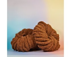 Chunky Wol - 2 Stuks - Donkerbruin - 100% Polyester Chenille - Hand Knitting - Chunky Yarn - Chunky Garen - Breigaren - Garen voor Dekens en Sjaals
