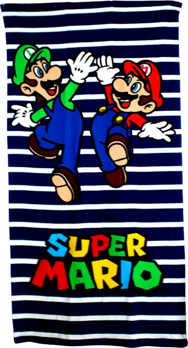 Super Mario Strandlaken, High Five - 70 x 140 cm - Polyester