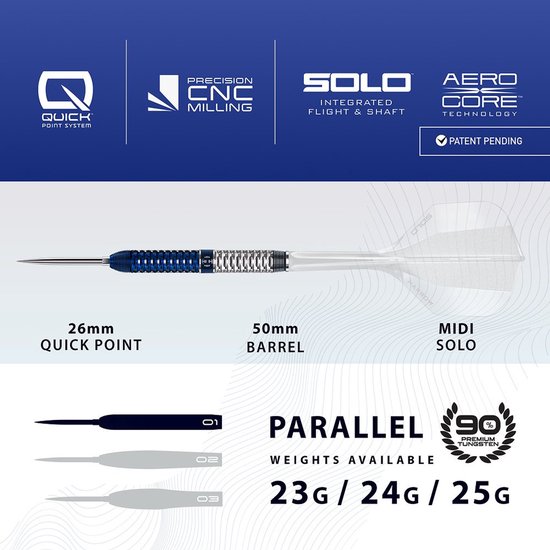 Harrows Geo Torpedo Quick Point 90% - Dartpijlen 23 Gram van Merkloos — afbeelding 2