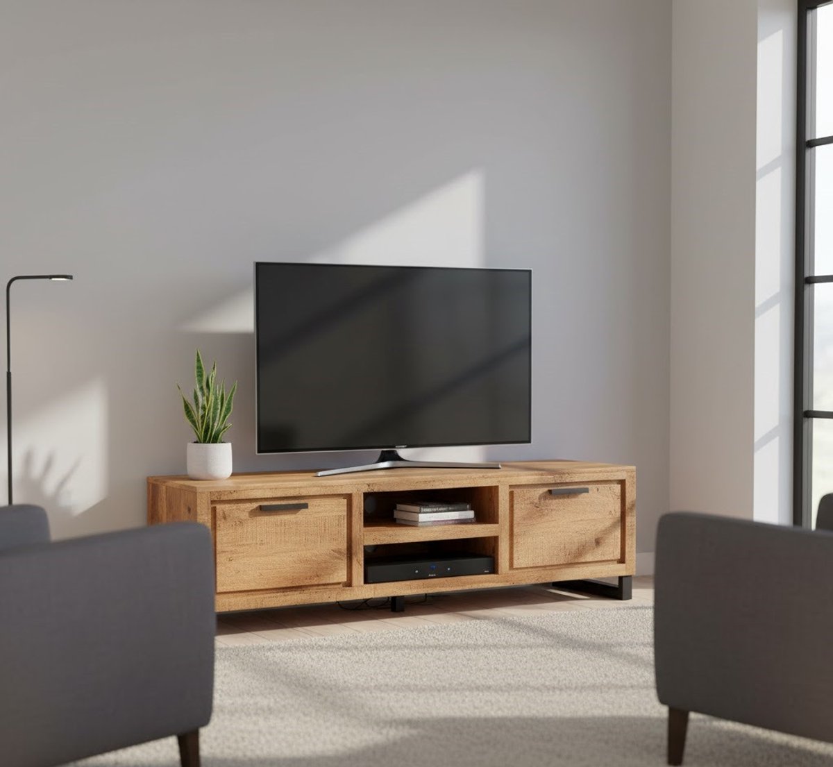 Glasgow Industrial TV-meubel 160x45x45 cm - 160x45x45 cm - 160x45x45 cm Ruw Mangohout – - Medahomestore