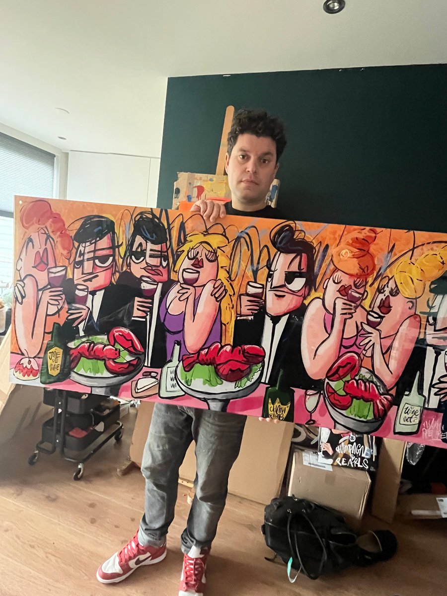 Fancy Dinner Party - Meerdere kleuren - Canvas 200 x 90 cm