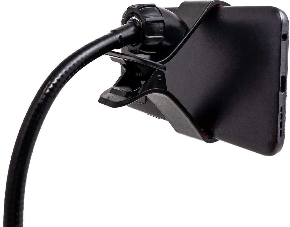 Unyqoos® Flexibele smartphonehouder met zwanenhals voor tafel en bedgebruik