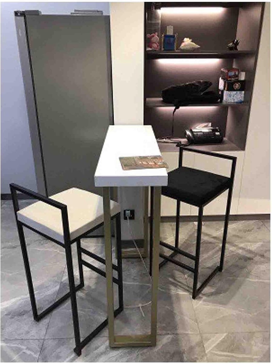 Set van 2 Design Barkrukken met Rugleuning - Barkruk Set 2 Vierkant Fluwelen - Medahomestore