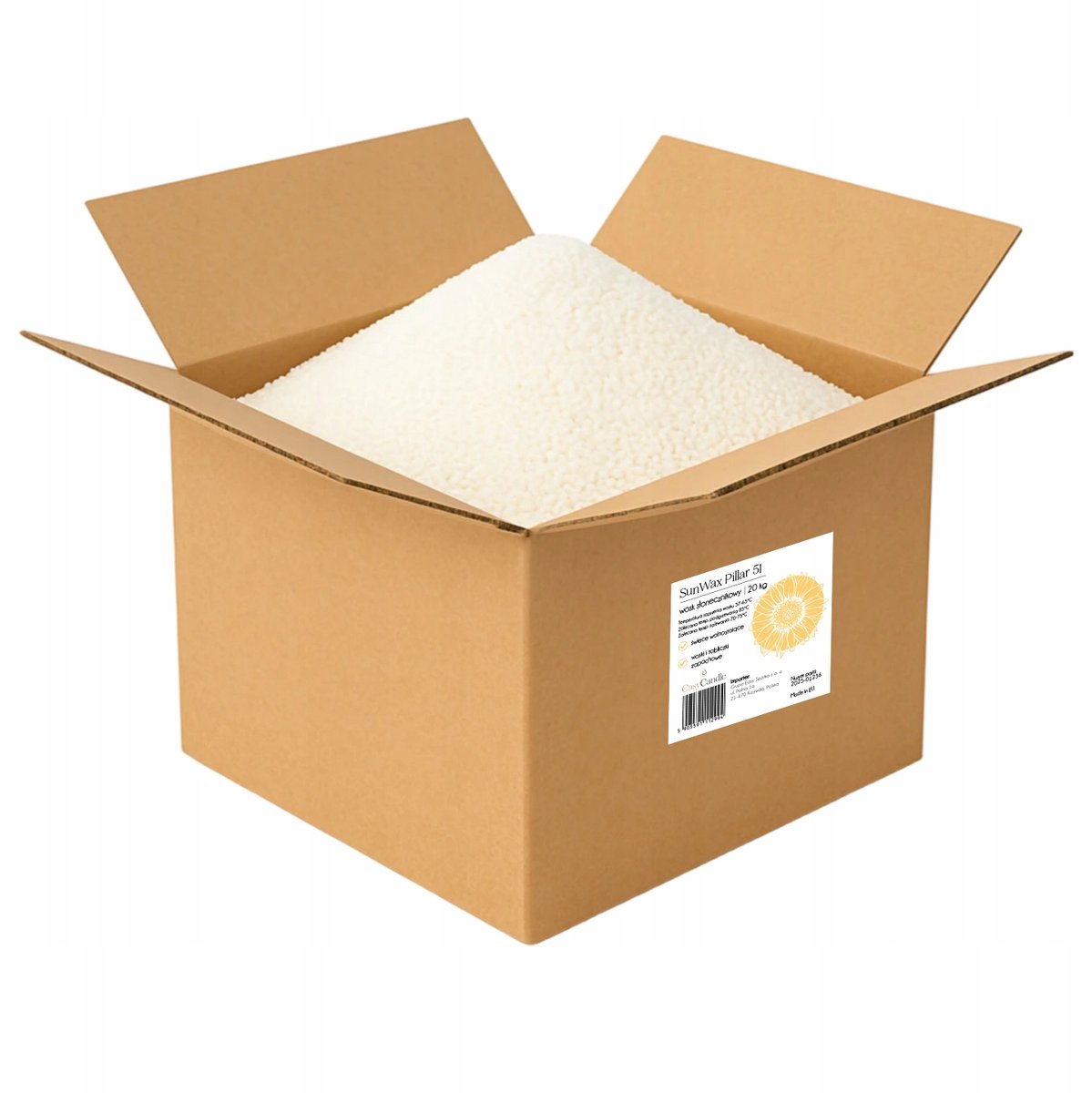 SunWax Pillar Zonnebloemwas 20kg - Vrijstaande Kaarsen & Wax Melts