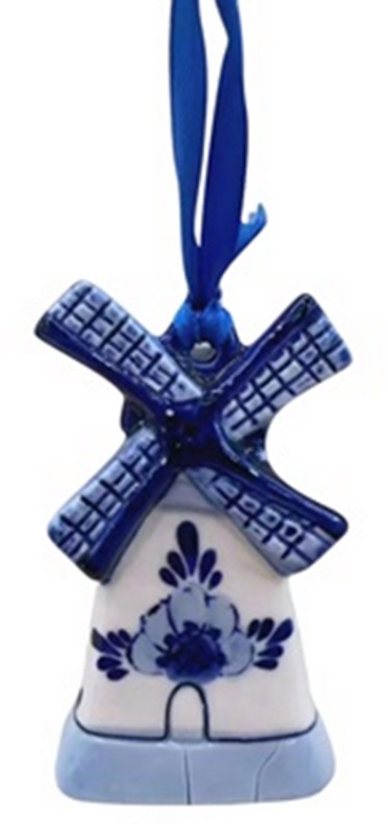 Kerst ornament Delftsblauw - doos van 6 ornamenten - Hollandse molen