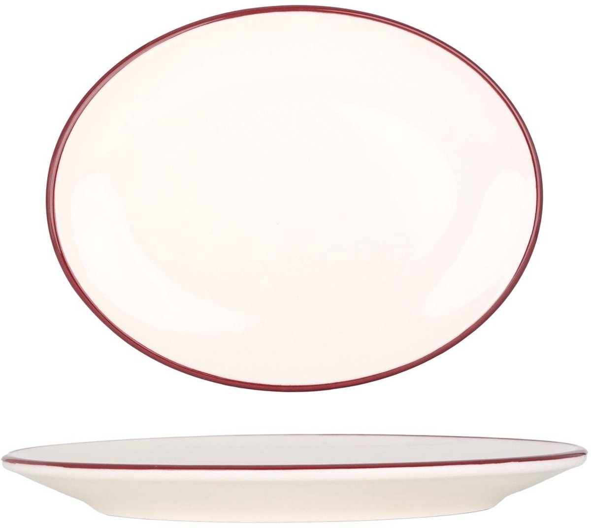 Bonna Serveerschaal - Linea Burgundy - Porselein - 25 cm - set van 2