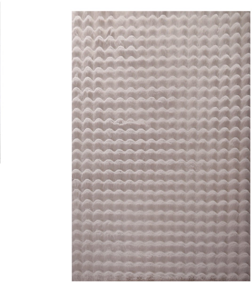 Zacht fluffy vloerkleed beige 160 x 230 cm tapijt