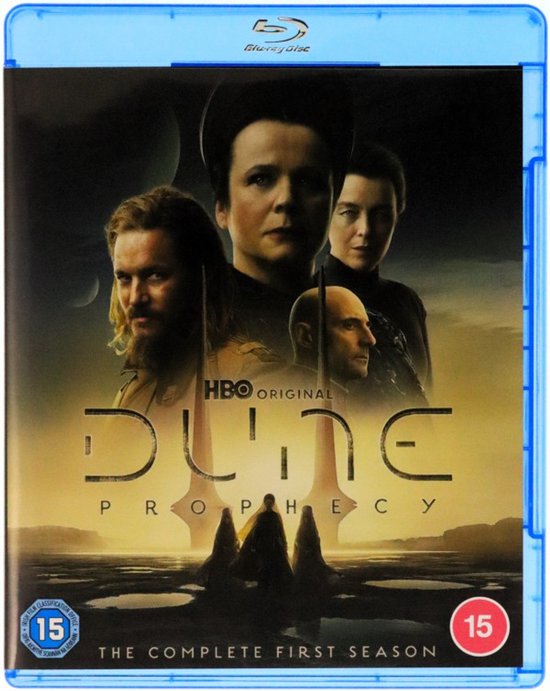 Couverture Blu-ray de Dune: Prophecy avec les acteurs principaux et le titre.
