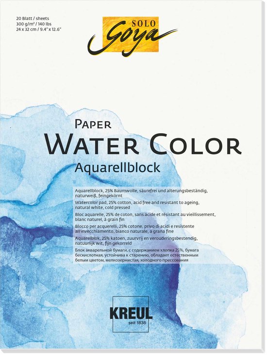 SOLO GOYA Paper Water Color 18 x 24 cm – 20 sheets 300 g/m2