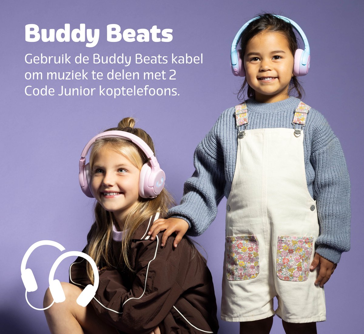 Fresh 'n Rebel Code Junior - Koptelefoon kind - Kinder koptelefoon - Draadloos (Bluetooth) & Bedraad – Inclusief Aux kabel (1m) - Funny Fox – foto 5