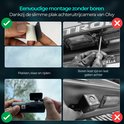 Gemakkelijke montage achteruitrijcamera met plakker vs. boren met schroeven.