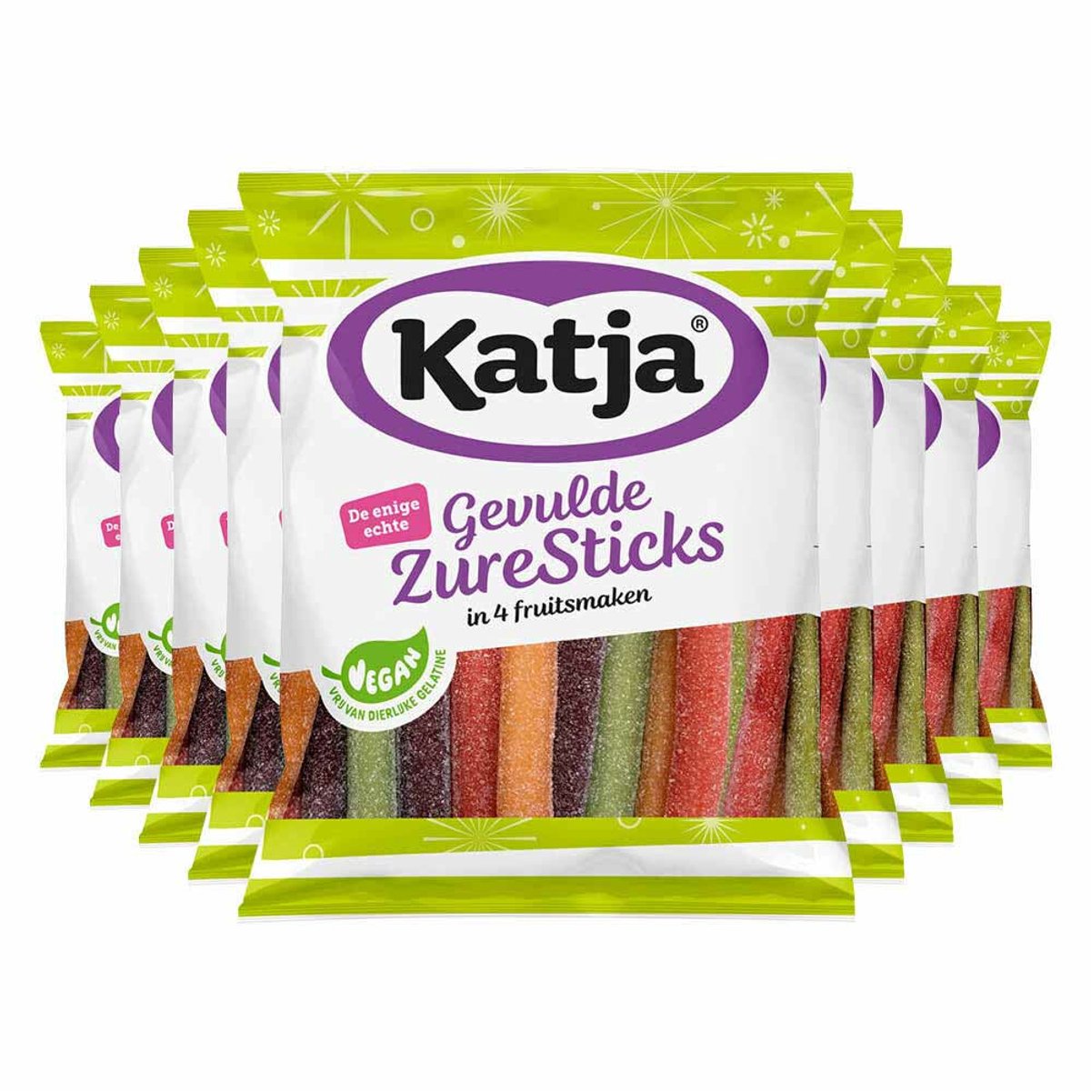 Katja Gevulde Zure Stick mix - 9 x 125 gr - Voordeelverpakking