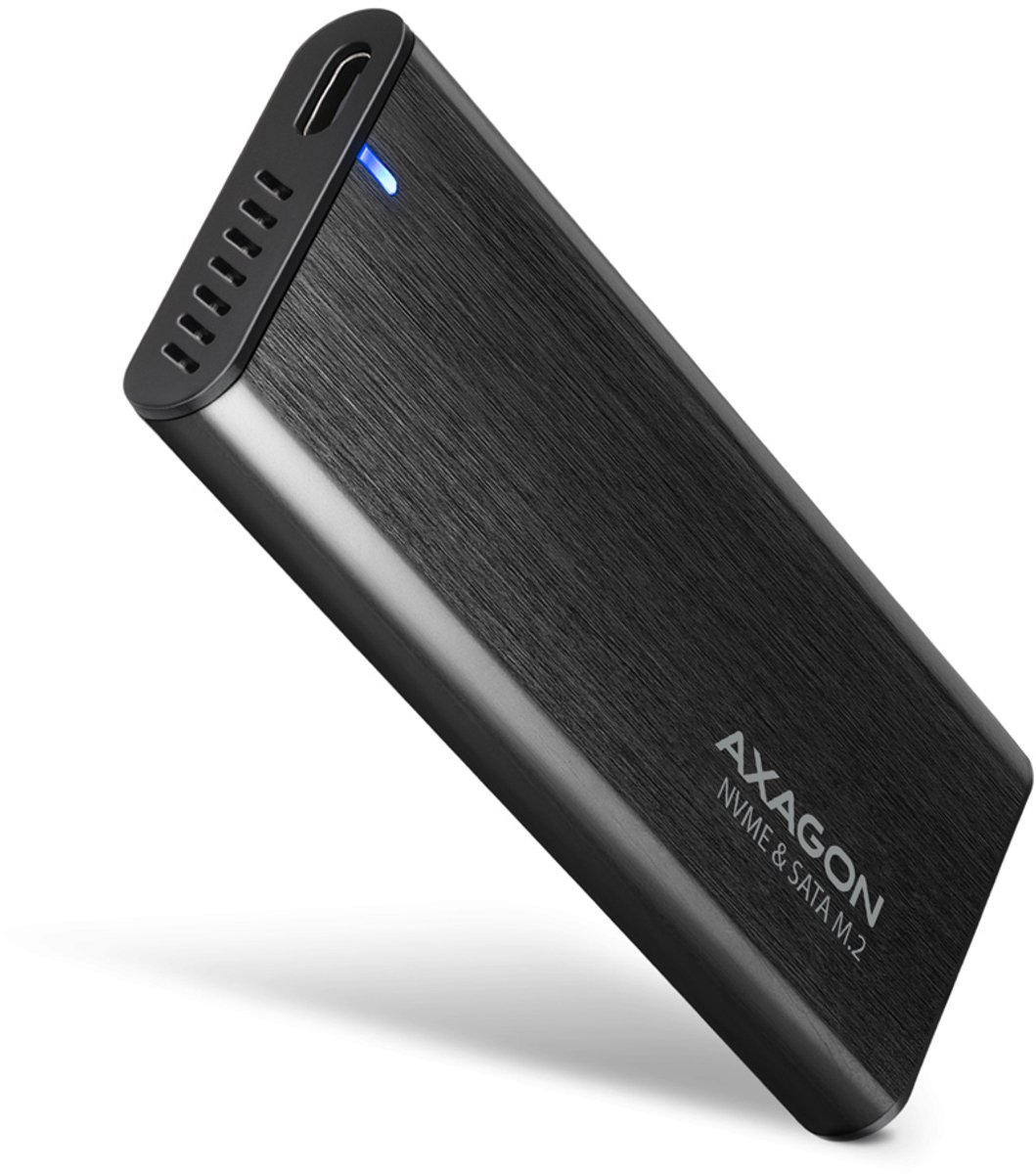 AXAGON EEM2-SB2, bezśrubowa obudowa RAW M.2 NVMe & SATA, czarna