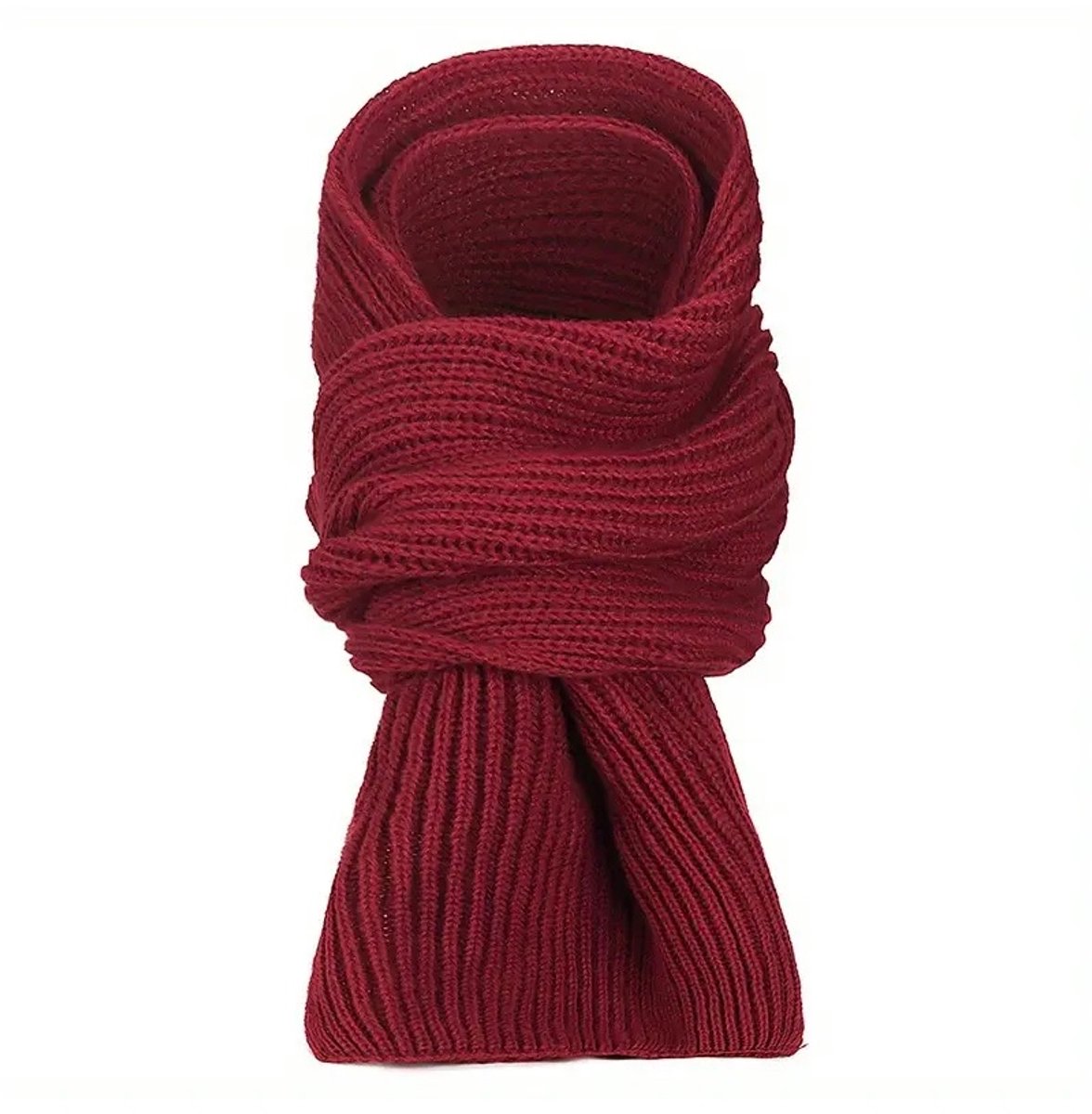 Sjtoer® - Elegante winter sjaal - Rood - voor Mannen en Vrouwen - Effen Kleur - Gebreide Stijl - Kerstcadeau - Feestdagen