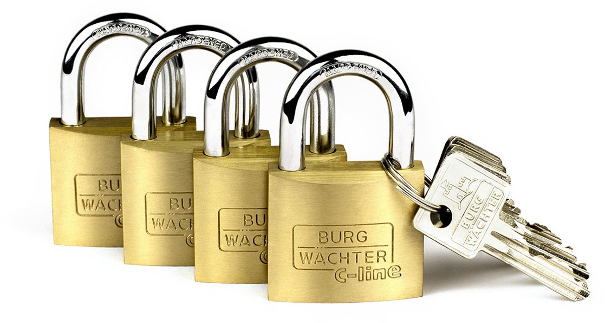Burg Wächter 6371 Hangslot 30.00 mm Gelijksluitend Messing Sleutelslot