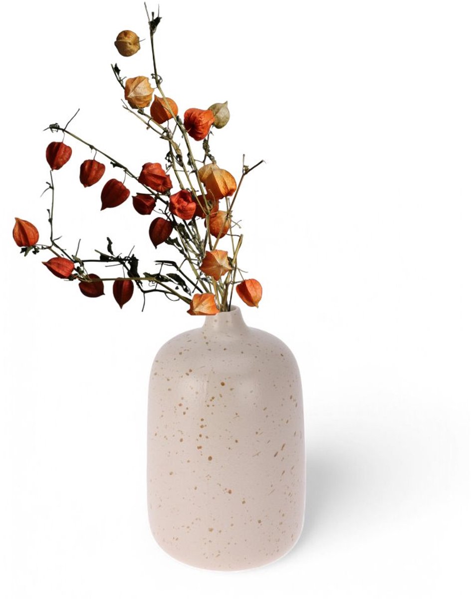 Keramische Vaas Toledo Crème 20x12 cm - Stijlvolle Decoratie