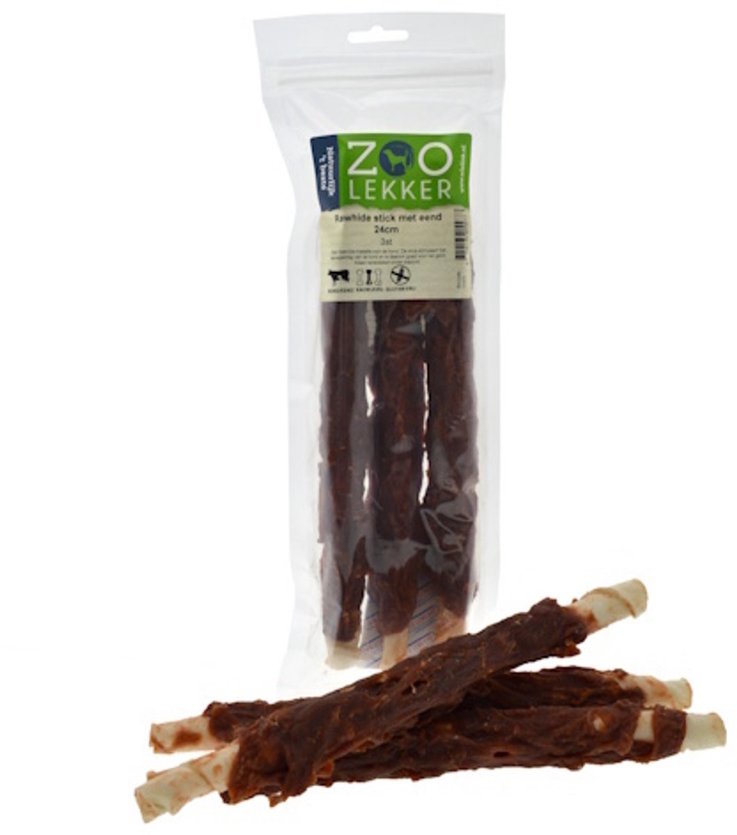 Kauwstaaf met Eend 24cm 3 Stuks Hondensnack Kauwsnack Hondenbot