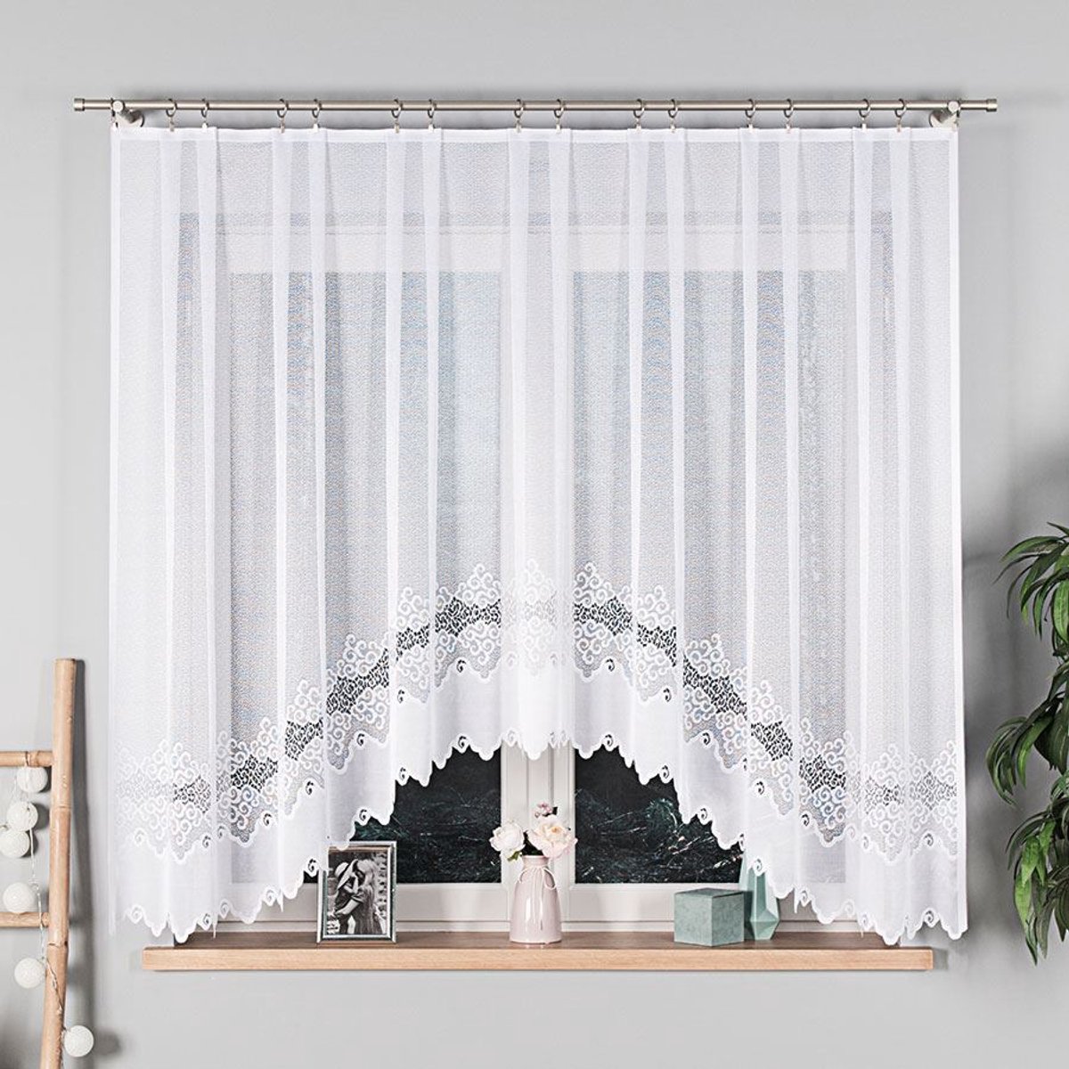Markizeta MODESTA Serie - Jacquard Kant-en-Klare Gorduinen - 300x160 cm - Wit