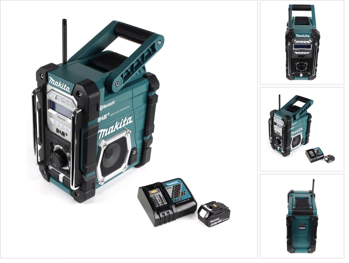 Makita DMR 112 RT1 accu bouwradio 7,2 - 18V Bluetooth DAB+ + 1x 5,0Ah accu + oplader