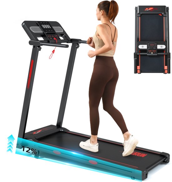 Elektrische Loopband - Met 12% Helling functie - 1-14km/u Snelheidsbereik - 150 KG Draagvermogen - 12 programma's - Bluetooth - loopbanden vergelijking