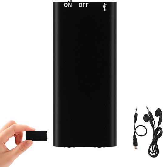 Mini Afluisterapparaat - Voor Opnemen en Afluisteren - Voice Recorder - Spy Recorder - Afluisterapparatuur - Dictafoon - Digitaal - 16GB