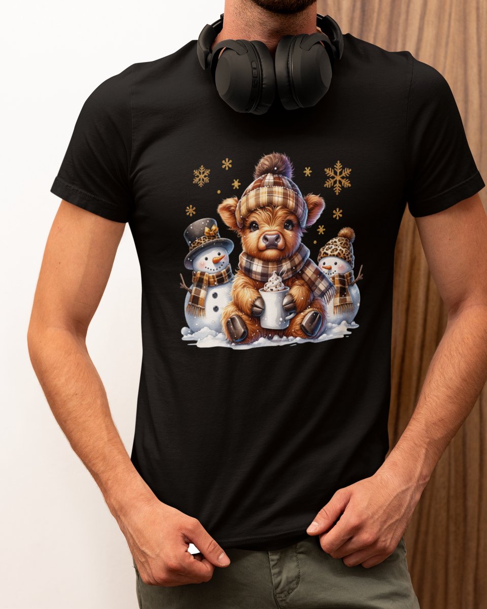 Hooglander Kerst - Kerst T-shirt Zwart - Grappig T-shirt - Maat XL - Kerst Cadeau Mannen - Limited Edition