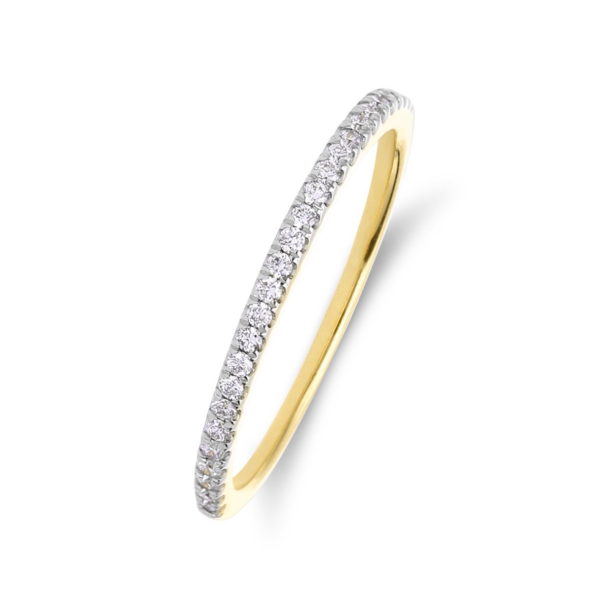 Lucardi Dames 14 karaat geelgouden ring met lab grown diamant 0,155ct voor dames - Ring - 14 Karaat Goud - Goud - 17.50 / 55 mm