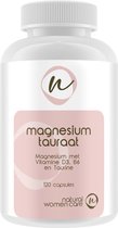 Natural Women Care - Magnesium Tauraat - voordeelverpakking 120 stuks (-10%) - Met 20 mcg vitamine D3, Vitamine B6, Taurine en Magnesium Bisglycinaat