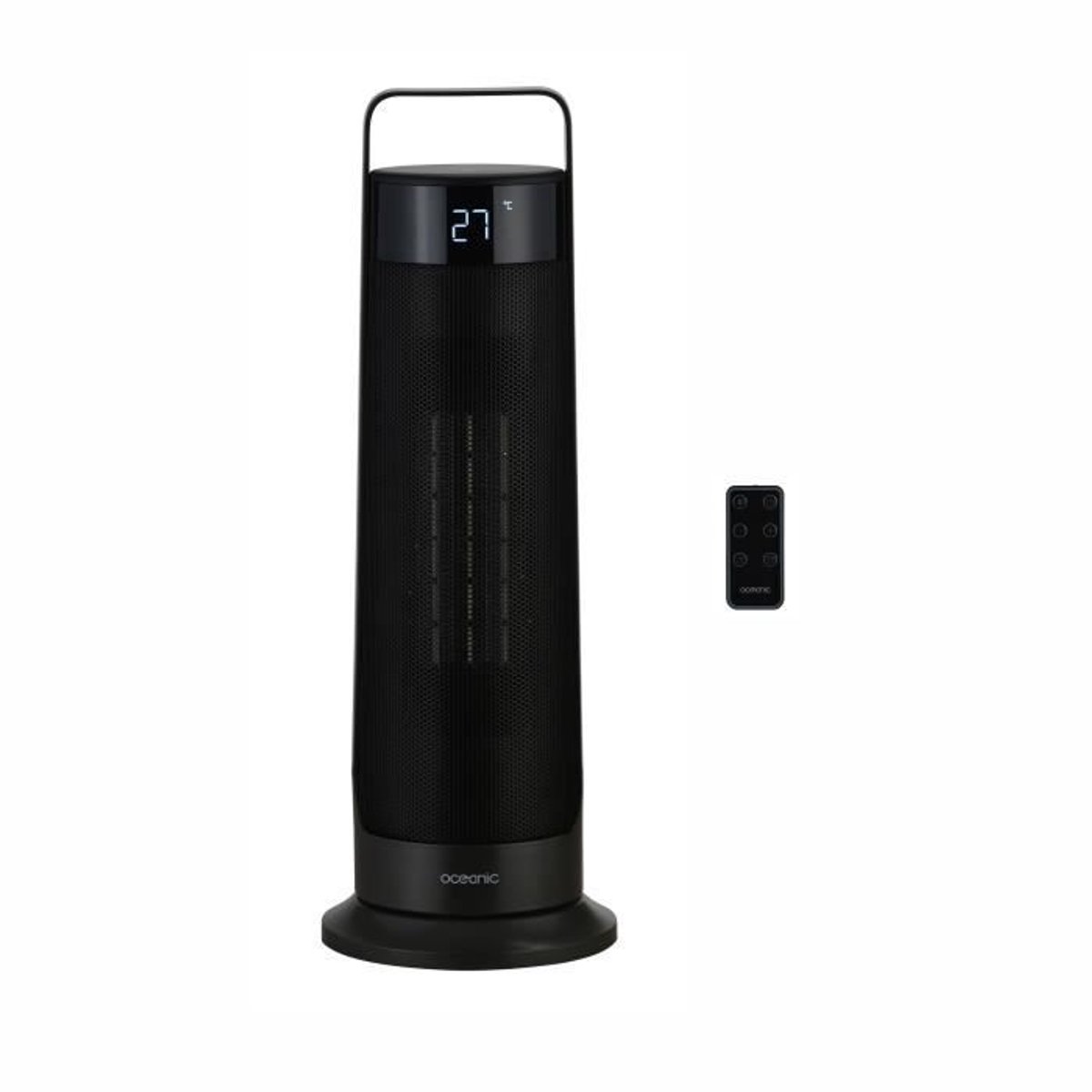 Oscillerende ventilatorkachel - Keramiek - OCEANIC - 2000 W - Afstandsbediening - Zwart
