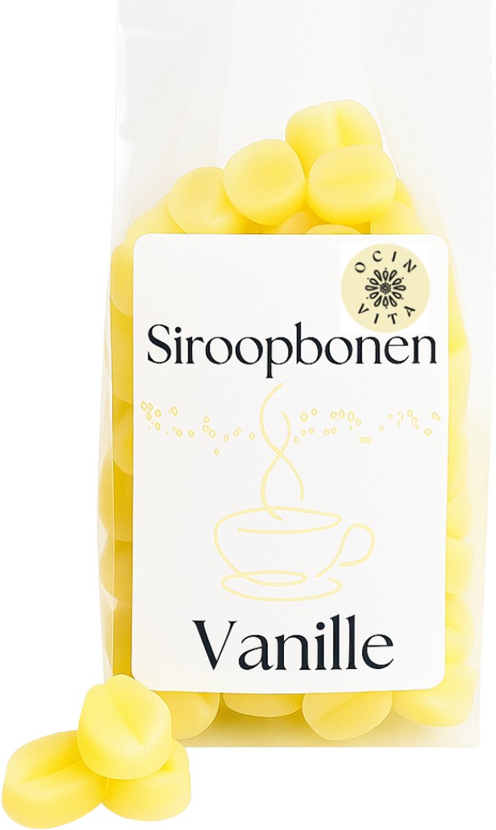 Siroopbonen Vanilleroom 200 g | Romige koffiesiroop in boonvorm | Vervanger voor koffielikeur | Smaakmaker voor koffie, cacao of thee | Ocin Vita
