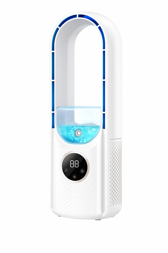 CYRO - Ventilator - Airco - elektrische Ventilatoren - Draagbare Bladloze Ventilator - USB Luchtkoeler - met 6 snelheden - Aircooler - Luchtbevochtiger - Stille timer Torenventilator - Airconditioning - Airco zonder afvoerslang - Wit